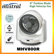 MISTRAL MHV800R 8" High Velocity Fan With Remote Control