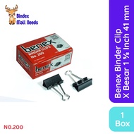 BX Binder Clip 41 mm Extra Large 1 Box Contains 12 Pcs Paper Clip Edition No. 200 Strong Durable Ori