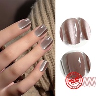 Solid Color Cat's Eye Wears Nail Patch False Nails Handmade Cat-Eye French Nails Fake Nails H6G3
