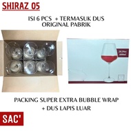 SHIRAZ 05 Gelas Wine Kaca Globet Wine Glass Gelas Anggur Crystal Glass Gelas Kristal Red Glass Bibir