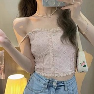 Elegant Floral Lace Spaghetti Strap Top Beauty Padded Vest Top Girly Hot OOTD Top