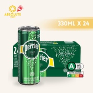 [CARTON] PERRIER ORIGINAL Sparkling Mineral Water 330ML X 24 (CAN)