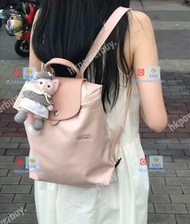 新款 longchamp 龍驤 紀念款刺繡款環保款藕粉雙肩包背包 認準hkpowerbuy.賣家 手袋 斜孭袋 背囊