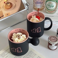 Cute Black Pink Puppy Ceramic Mug Ceramic Tea Cup