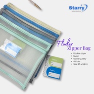 Double Layer Nylon Document Bag/File Folder Zipper Bag/A4 Beg Fail Berzip