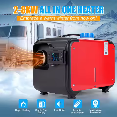 All In One 5-8KW Car Air diesels Heater 12V One Hole for Trucks Homes Boats Bus +LCD key Switch+Engl