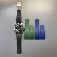 For 20mm Rolex Strap Daytona Submariner GMT OYSTERFLEX Bracelet Buckle Nature Soft Silicone black Ru