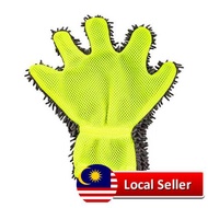 Palm Shape Ultra Portable Microfiber Multifunctional Car Wash Mitt Anti Scratch Wash Glove (Standard)