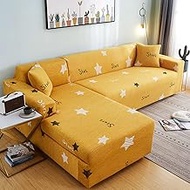 Stretch Sofa Slipcovers L Shape Spandex Fabric Sectional Sofa Cover for 1/2/3/4 Seater Sofa with Elastic Strap Couch Cover Furniture Protector for Kids,Pets