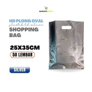 KTn1 Plastik Shopping Bag Silver HD Plong 25x35 cm isi 50 lembar