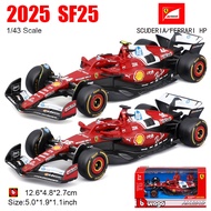 Bburago 1:43 Scuderia Ferrari HP SF25 F1 Model Charles Leclerc #16 Lewis Hamilton #44 F1  Bburago 1: