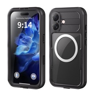 iPhone 16/16 Plus/16 Pro/16 Pro Max Waterproof CaseSnowproof Dustproof Shockproof Built-in Screen Pr
