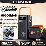 【100% real power】powerbank 80000mah Built cable original Heavycharging treasure with LED lights