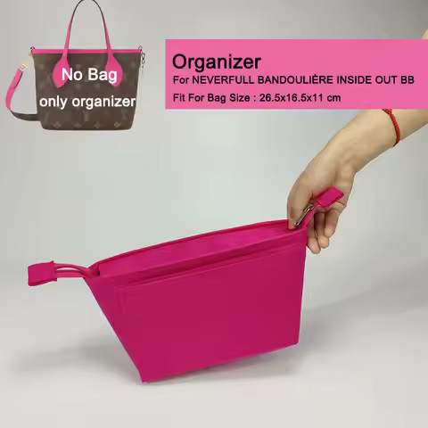 Purse insert Organizer for NEVERFULL BANDOULIERE INSIDE OUT BB 26.5x16.5x11cm , Bag Organiser Divide