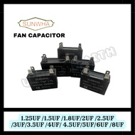 Sunwha Fan Capacitor 1.25uf 1.5uf 1.8UF 2uf 2.5uf 3uf 3.5uf 4uf 4.5uf 5uf 6uf 8uf