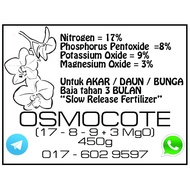 Slow Release Fertilizer Osmocote NPK (17.8.9+MgO) 450grams