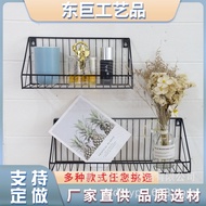 Perforation-Free Wall Home Shelf Shelf Grid Ready Stock Living Room Decoration Shelf Iron ins Shelf 