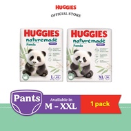 Huggies Naturemade Panda Pants Diapers M56 / L42 / XL36 / XXL24 - Super Premium Baby Diaper with Bam
