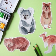 袋鼠 短尾矮袋鼠 樹熊 無尾熊 袋熊 動物貼紙