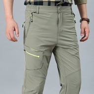 【Available】Outdoor Quick Dry Cargo Pants Mens Summer Thin Elastic Breathable Plus Size Leisure Trousers Hiking Sports Pants Man 5XL