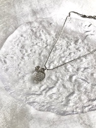 【日本直送 名牌中古包】Christian Dior   項鍊 銀色 CD Logo 圓形寶石 f585fn