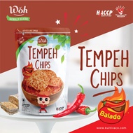 Woh Tempeh Chips, Tempeh Snacks, Tempeh Chips, Tempeh Snacks, Balado Flavored Tempeh Snacks 50 Grams