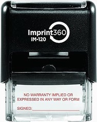 Supply360 AS-IMP1059 - NO WARRANTY IMPLIED OR EXPRESSED IN ANY WAY OR FORM W/Signature Line, Heavy D