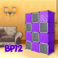 SnG CHECKER PLAIN BLACK PURPLE 12C DIY WARDROBE (BP12)