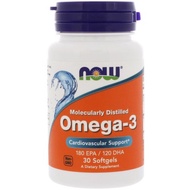 Now Foods, Omega 3,Molecularly Distilled, 30 softgels