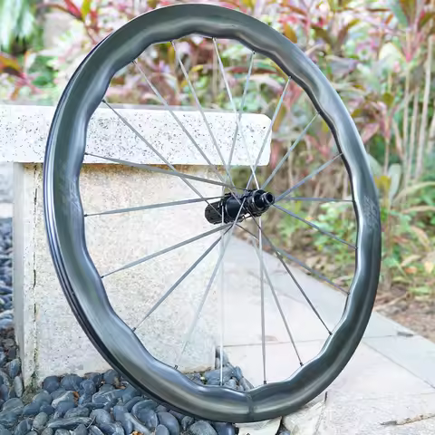 Super Light 1195g 700c 5.2mm Wave Carbon Spoke Wheels Disc Brake 45T Ratchet Gozone R280C Paintless 