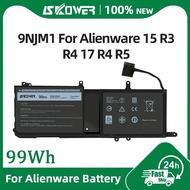 SKOWER 99Wh 9NJM1 Laptop Battery For Dell Alienware 15 R3 R4 17 R4 R5 P69F P31E Fit 44T2R