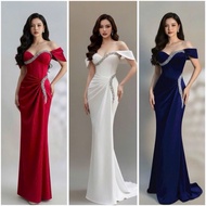 SIZE>65KG 2IN1 BODY FISH TAIL PROM DRESS - HIGH QUALITY STONE BREAST