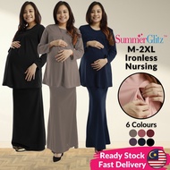 SUMMERGLITZ Single Pleat Maternity Nursing Ironless Blouse Raya Set Baju Menyusu Mengandung Muslimah