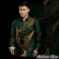 ATASAN BATIK PRIA SLIM WARNA HIJAU IJO TOSCA GREEN LENGAN PANJANG / SERAGAM BATIK PRIA WARNA HIJAU