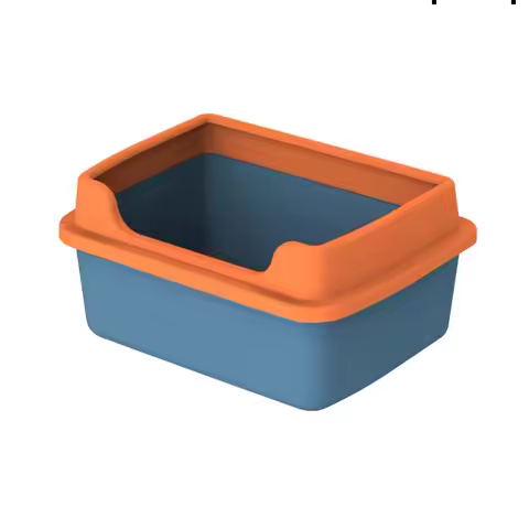 Anti Splash Raised Rim Cat Litter Box With Scoop Plastic Pet Toilet For Cat Dog Rabbit Indoor Househ