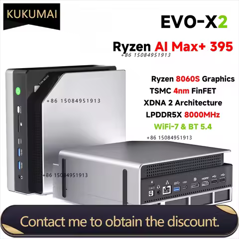 GMKtec EVO-X2 Next Gen Strix Halo Al Mini PC D Ryzen AI Max+ 395 LPDDR5X 128GB/64GB WIFI7 BT5.4 Trip
