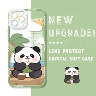 For iPhone 12 Mini 12 Pro Max 12 Pro 12 11 Pro Max 11 Pro 11 XR XS Max XS X Cartoon Cute Bamboo Panda Transparent Soft TPU Phone Casing Cover