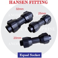 Hansen Poly Pipe Fitting / Hansen Fitting Equal Socket/ Coupling (20mm/25mm/32mm)