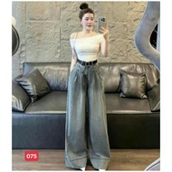 Women's wide-leg, high-waisted beggy jeans with youthful, comfortable and cool design D Store92 MS07
