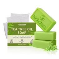 3pcs Tea Tree Soap, Tea Tree Oil Soothing Soap Bar, Contains Tea Tree Oil and Coconut Oil