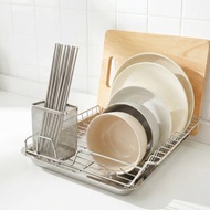 不鏽鋼 多功能 碗盤架　附筷子架　全件以304不鏽鋼製成　盤架