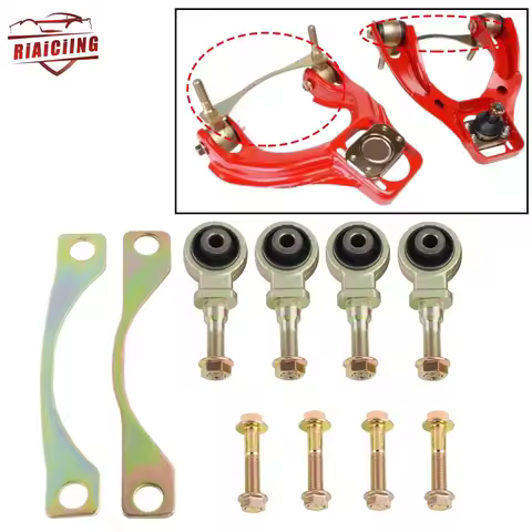 Alloy Steel Front Upper Camber Arm Bushing Replacement for 92-95 Civic EG 94-01 Integra DC2 Chassis 