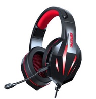 全城熱賣 - 頭戴式耳機線控臺式電腦耳機（J5黑紅色+轉接線）