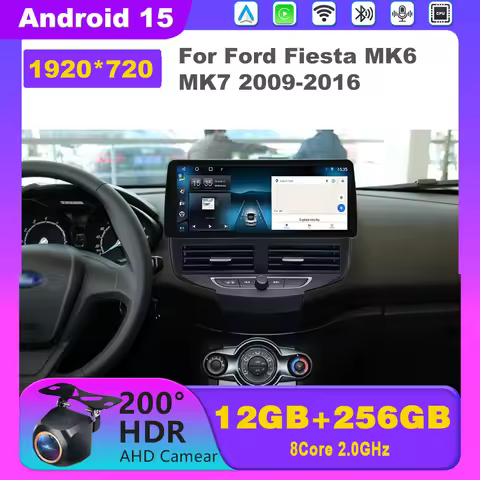 12.3 Inch For Ford Fiesta MK6 MK7 2009-2016 Android 15 8-Core carplay Car Multimedia Player Stereo R