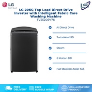 LG 20KG Top Load Direct Drive Inverter with Intelligent Fabric Care Washing Machine TV2520SV7K | TurboWash3D™ | Scent+ | 6 Motion DD | Washing Machine with 1 Year Warranty