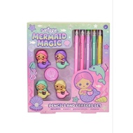 (ORIGINAL) Smiggle Pencils &amp; Erasers Set/Smiggle Stationery Set - Pink Mermaid