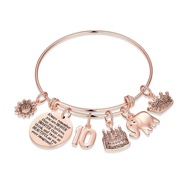 Birthday Gifts for Women Girls Bracelet, Elephant Charm Bracelets 5th 6th 7th 8th 9th 10th 20th 30th