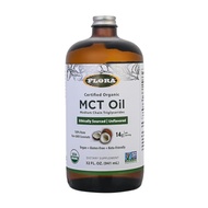 Flora Health MCT Oil - Organic Supplement - Brain Fuel Energy Boost - C8 & C10 Acids - Keto, Kosher,