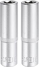 HARFINGTON 2pcs E-Torx Socket 2/2" Drive E18 External Torx Deep Socket CR-V 6 Point Spline Socket Ex