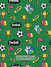 LARGE PRINT Soccer Theme Blood Pressure Log Book: Weekly BP Journal, Daily 2 Year (104 weeks) Person